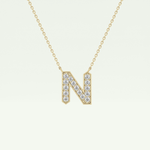 0.31 CT Round Lab-Grown Diamond N Initial Necklace 1