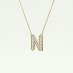0.31 CT Round Lab-Grown Diamond N Initial Necklace 3