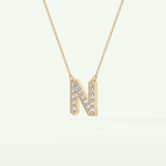 0.31 CT Round Lab-Grown Diamond N Initial Necklace 5