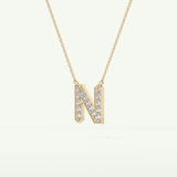 0.31 CT Round Lab-Grown Diamond N Initial Necklace 5