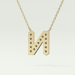 0.31 CT Round Lab-Grown Diamond N Initial Necklace 6