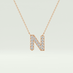 0.31 CT Round Lab-Grown Diamond N Initial Necklace 7