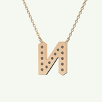 0.31 CT Round Lab-Grown Diamond N Initial Necklace 12