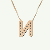 0.31 CT Round Lab-Grown Diamond N Initial Necklace 12