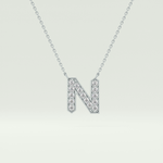 0.31 CT Round Lab-Grown Diamond N Initial Necklace 13