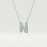 0.31 CT Round Lab-Grown Diamond N Initial Necklace 15