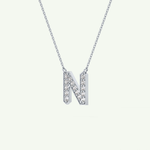 0.31 CT Round Lab-Grown Diamond N Initial Necklace 17