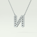 0.31 CT Round Lab-Grown Diamond N Initial Necklace 18