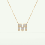 0.202 CT Round Lab-Grown Diamond M Initial Necklace 2