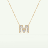 0.202 CT Round Lab-Grown Diamond M Initial Necklace 2