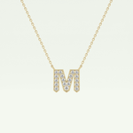 0.202 CT Round Lab-Grown Diamond M Initial Necklace 1