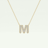 0.202 CT Round Lab-Grown Diamond M Initial Necklace 1