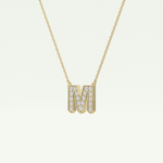 0.202 CT Round Lab-Grown Diamond M Initial Necklace 3