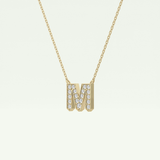 0.202 CT Round Lab-Grown Diamond M Initial Necklace 3