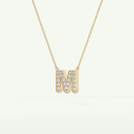 0.202 CT Round Lab-Grown Diamond M Initial Necklace 5