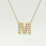 0.202 CT Round Lab-Grown Diamond M Initial Necklace 6