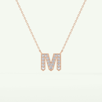 0.202 CT Round Lab-Grown Diamond M Initial Necklace 8