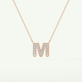 0.202 CT Round Lab-Grown Diamond M Initial Necklace 8