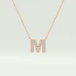 0.202 CT Round Lab-Grown Diamond M Initial Necklace 7