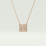 0.202 CT Round Lab-Grown Diamond M Initial Necklace 9