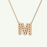 0.202 CT Round Lab-Grown Diamond M Initial Necklace 12