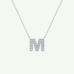0.202 CT Round Lab-Grown Diamond M Initial Necklace 14