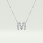 0.202 CT Round Lab-Grown Diamond M Initial Necklace 13