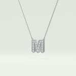 0.202 CT Round Lab-Grown Diamond M Initial Necklace 15