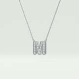0.202 CT Round Lab-Grown Diamond M Initial Necklace 15