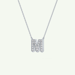 0.202 CT Round Lab-Grown Diamond M Initial Necklace 17