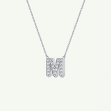 0.202 CT Round Lab-Grown Diamond M Initial Necklace 17