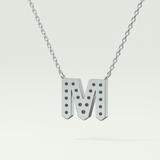 0.202 CT Round Lab-Grown Diamond M Initial Necklace 18