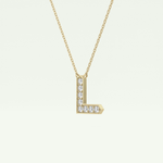 0.24 TCW Round Lab-Grown Diamond L Initial Necklace 3