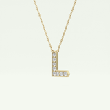 0.24 TCW Round Lab-Grown Diamond L Initial Necklace 3