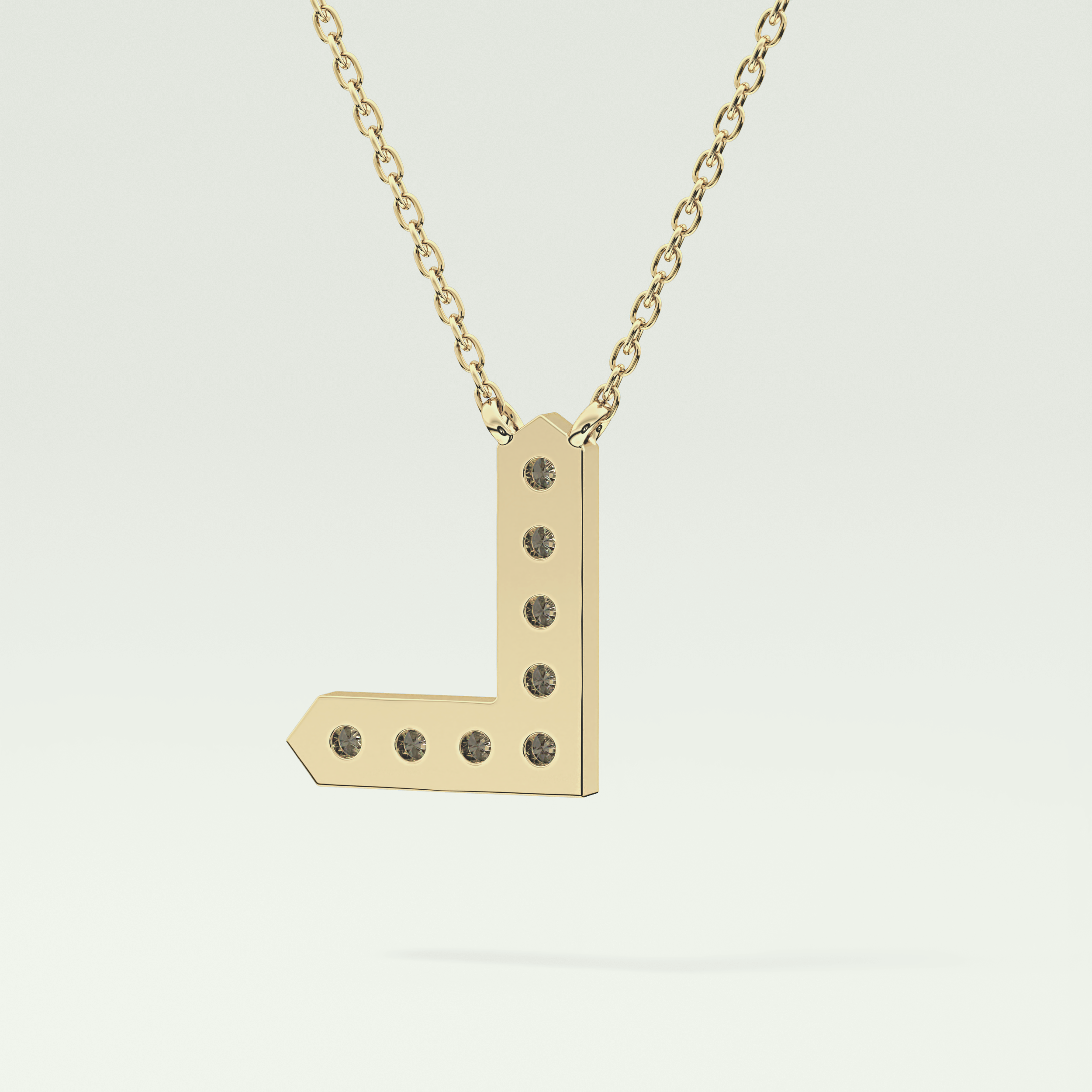 0.24 TCW Round Lab-Grown Diamond L Initial Necklace 6
