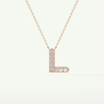 0.24 TCW Round Lab-Grown Diamond L Initial Necklace 8
