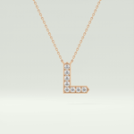 0.24 TCW Round Lab-Grown Diamond L Initial Necklace 7