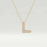 0.24 TCW Round Lab-Grown Diamond L Initial Necklace 7