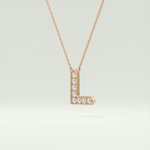 0.24 TCW Round Lab-Grown Diamond L Initial Necklace 9