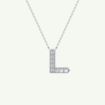 0.24 TCW Round Lab-Grown Diamond L Initial Necklace 14