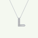 0.24 TCW Round Lab-Grown Diamond L Initial Necklace 14
