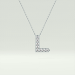 0.24 TCW Round Lab-Grown Diamond L Initial Necklace 13
