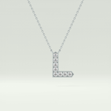 0.24 TCW Round Lab-Grown Diamond L Initial Necklace 13