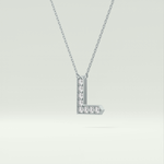 0.24 TCW Round Lab-Grown Diamond L Initial Necklace 15