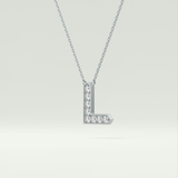 0.24 TCW Round Lab-Grown Diamond L Initial Necklace 15