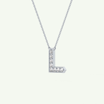 0.24 TCW Round Lab-Grown Diamond L Initial Necklace 17
