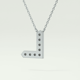 0.24 TCW Round Lab-Grown Diamond L Initial Necklace 18