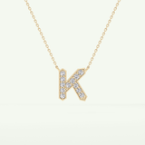 0.27 CT Round Lab-Grown Diamond K Initial Necklace 2