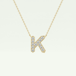 0.27 CT Round Lab-Grown Diamond K Initial Necklace 1