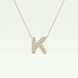 0.27 CT Round Lab-Grown Diamond K Initial Necklace 1